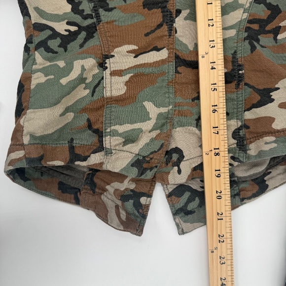 Free People Blazer Women 0 Green Camouflage Fitted Jacket Buttons Army Knit - Picture 11 of 12